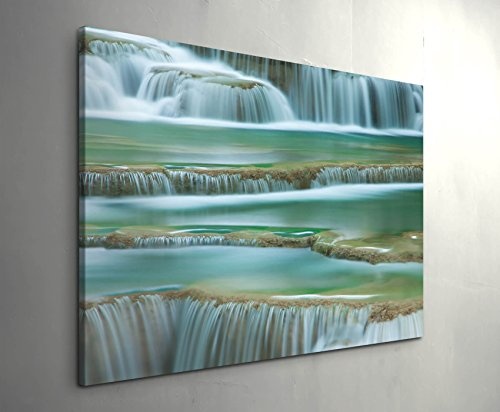 Paul Sinus Art Leinwandbilder | Bilder Leinwand 120x80cm Wasserfall Nationalpark Thailand
