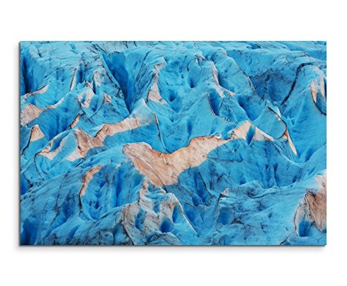 Paul Sinus Art Kunstfoto auf Leinwand 60x40cm Landschaftsfotografie - Svartisen Gletscher, Norwegen auf Leinwand Exklusives Wandbild Moderne Fotografie für Ihre Wand in Vielen Größen