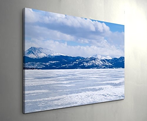 Paul Sinus Art Leinwandbilder | Bilder Leinwand 120x80cm Kalte Winterlandschaft in Kanada