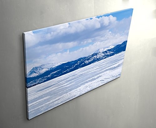 Paul Sinus Art Leinwandbilder | Bilder Leinwand 120x80cm Kalte Winterlandschaft in Kanada