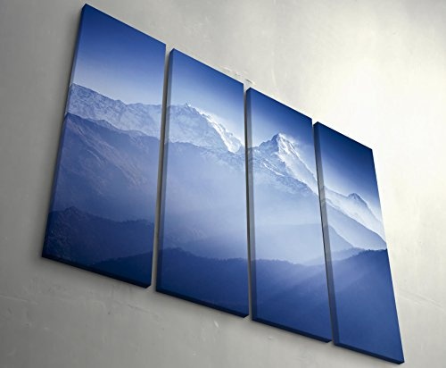 Paul Sinus Art Leinwandbilder | Bilder Leinwand 130x90cm 4 Teile Annapurna Gebirgsmassiv Bei Sonnenaufgang - Nepal