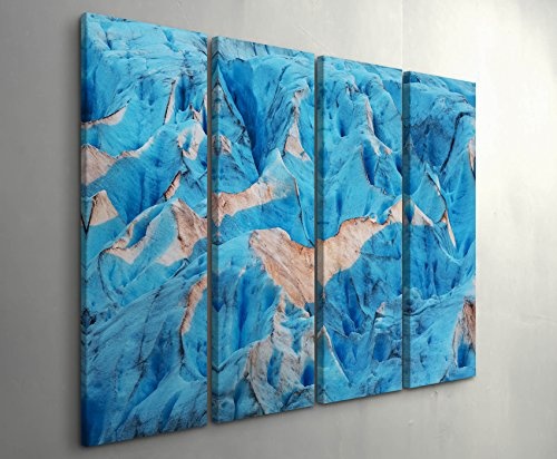 Paul Sinus Art Leinwandbilder | Bilder Leinwand 130x90cm 4 Teile Svartisen Gletscher in Norwegen