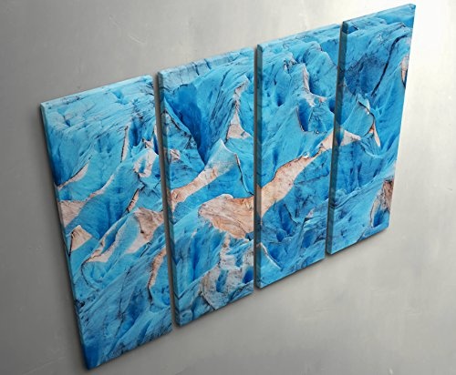 Paul Sinus Art Leinwandbilder | Bilder Leinwand 130x90cm 4 Teile Svartisen Gletscher in Norwegen