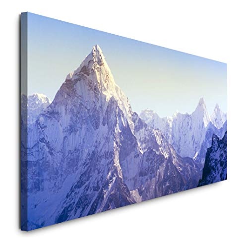 Paul Sinus Art GmbH schneebedeckter Himalaya 120x 50cm Panorama Leinwand Bild XXL Format Wandbilder Wohnzimmer Wohnung Deko Kunstdrucke