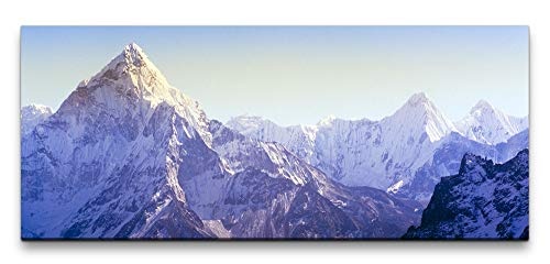 Paul Sinus Art GmbH schneebedeckter Himalaya 120x 50cm Panorama Leinwand Bild XXL Format Wandbilder Wohnzimmer Wohnung Deko Kunstdrucke