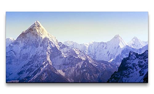 Paul Sinus Art schneebedeckter Himalaya 120x 60cm Panorama Leinwand Bild XXL Format Wandbilder Wohnzimmer Wohnung Deko Kunstdrucke