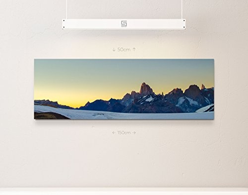 Paul Sinus Art Leinwandbilder | Bilder Leinwand 120x40cm Mount Fitz Roy im Sonnenaufgang - Anden