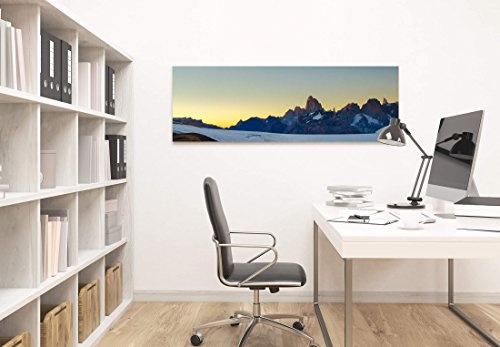 Paul Sinus Art Leinwandbilder | Bilder Leinwand 120x40cm Mount Fitz Roy im Sonnenaufgang - Anden
