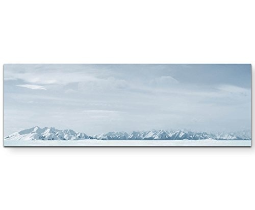 Paul Sinus Art Leinwandbilder | Bilder Leinwand 150x50cm Graue Winterlandschaft