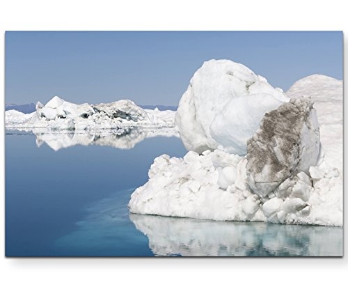 Paul Sinus Art Leinwandbilder | Bilder Leinwand 120x80cm Fantastische Eisbergformationen in Grönland