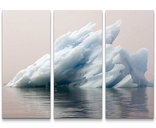 Paul Sinus Art Leinwandbilder | Bilder Leinwand 130x90cm Blaue Eisberge von Grönland