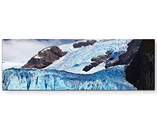 Paul Sinus Art Leinwandbilder | Bilder Leinwand 120x40cm wunderschöner Blauer Spegazzini Gletscher - Argentinien