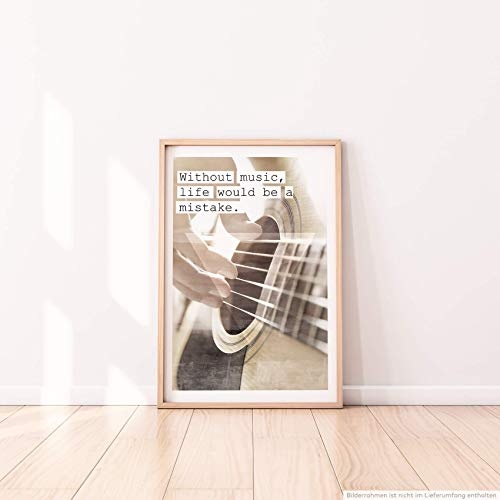 Paul Sinus Art Poster in 60x90cm Ohne Musik wäre Das Leben Ein Fehler.