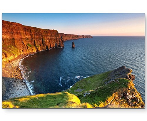 Paul Sinus Art Cliffs of Moher - Sonnenuntergangsstimmung - Leinwandbild 120x80cm