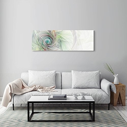 Abstraktes Bild - Spirale aus feinen bunten Linien - Panoramabild auf Leinwand in 120x40cm