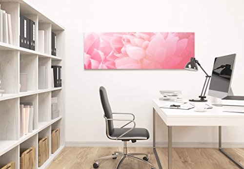 Florales Bild - soft und Rosa - Panoramabild auf Leinwand in 120x40cm