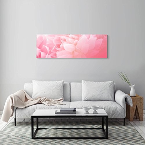 Florales Bild - soft und Rosa - Panoramabild auf Leinwand in 120x40cm