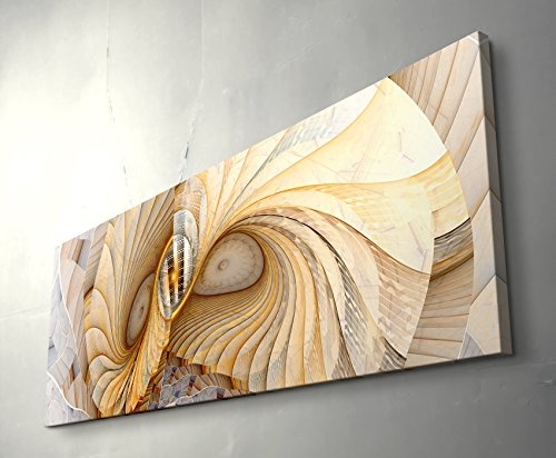Abstraktes Bild - Muschelfarbene Textur - Panoramabild auf Leinwand in 120x40cm