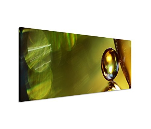 150x50cm Leinwandbild auf Keilrahmen Glas Marmor Kugel grün Wandbild auf Leinwand als Panorama