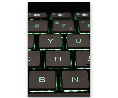 Tastatur mit grünem Neonlicht - Poster gerollt 90x60cm