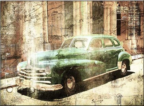 120x80cm Cuba beige braun grün abstrakt Kunstdruck...