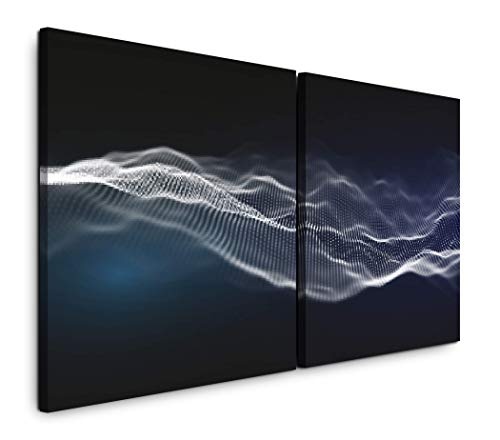 Paul Sinus Art GmbH Musik abstrakt 120x60cm - 2 Wandbilder je 60x60cm Kunstdruck modern Wandbilder XXL Wanddekoration Design Wand Bild