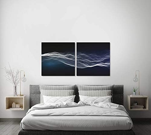 Paul Sinus Art GmbH Musik abstrakt 120x60cm - 2 Wandbilder je 60x60cm Kunstdruck modern Wandbilder XXL Wanddekoration Design Wand Bild