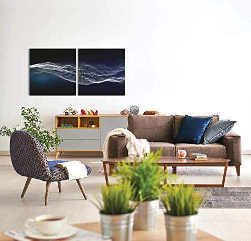 Paul Sinus Art GmbH Musik abstrakt 120x60cm - 2 Wandbilder je 60x60cm Kunstdruck modern Wandbilder XXL Wanddekoration Design Wand Bild