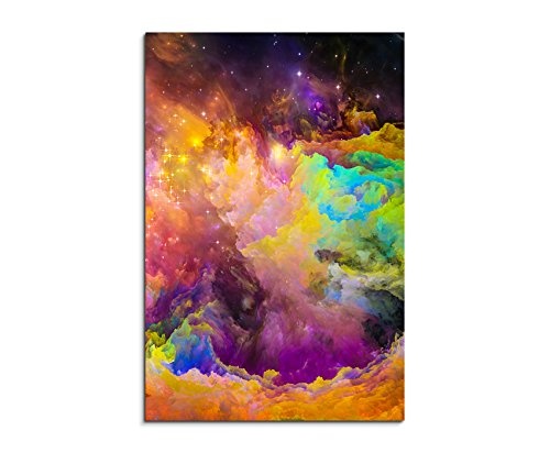 Fotoleinwand 90x60cm Knallige bunte Farbwolken