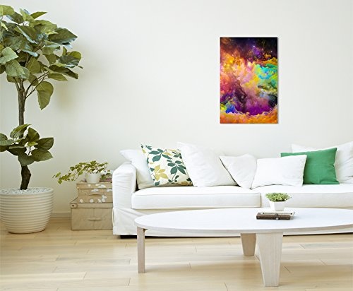 Fotoleinwand 90x60cm Knallige bunte Farbwolken