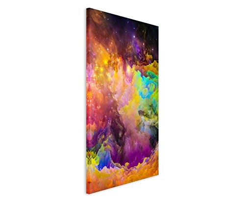 Fotoleinwand 90x60cm Knallige bunte Farbwolken