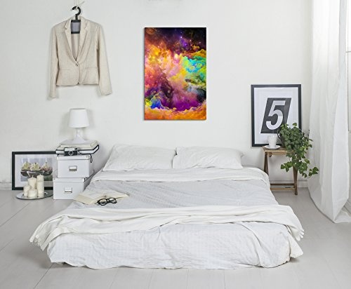 Fotoleinwand 90x60cm Knallige bunte Farbwolken