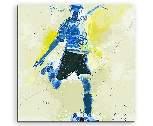 Fussball 60x60cm SPORTBILDER Paul Sinus Art Splash Art Wandbild Aquarell Art