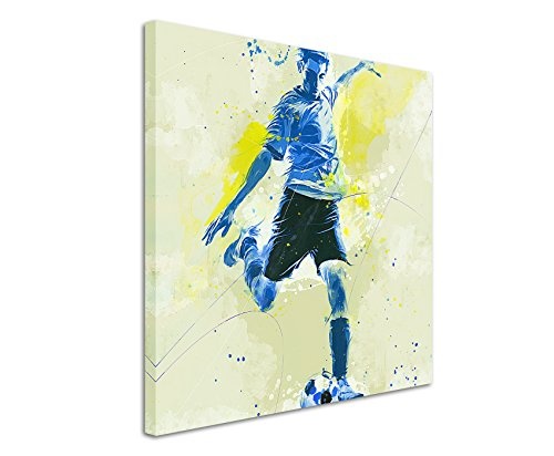 Fussball 60x60cm SPORTBILDER Paul Sinus Art Splash Art Wandbild Aquarell Art