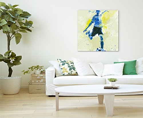 Fussball 60x60cm SPORTBILDER Paul Sinus Art Splash Art Wandbild Aquarell Art