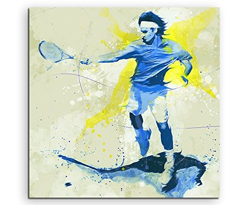 Paul Sinus Art Tennis IV 60x60cm SPORTBILDER Splash Art Wandbild Aquarell Art