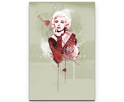 Marilyn Monroe 90x60cm Paul Sinus Art Splash Art Wandbild auf Leinwand color
