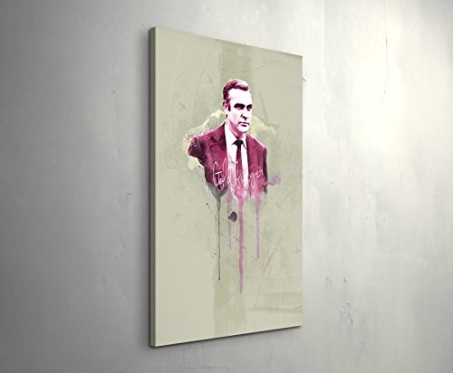 James Bond 90x60cm Paul Sinus Art Splash Art Wandbild auf Leinwand color