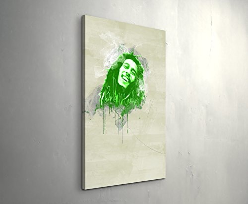 Bob Marley II 90x60cm Paul Sinus Art Splash Art Wandbild auf Leinwand color