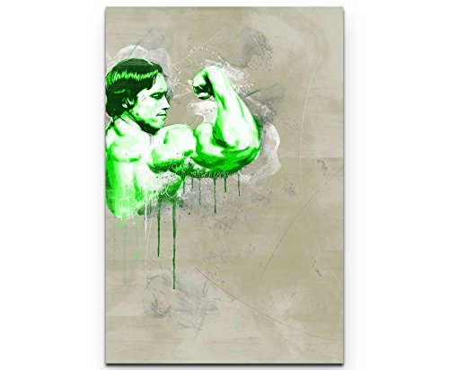 Arnold Schwarzenegger 90x60cm Paul Sinus Art Splash Art Wandbild auf Leinwand color
