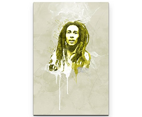 Bob Marley 90x60cm Paul Sinus Art Splash Art Wandbild auf Leinwand color