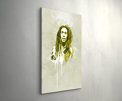 Bob Marley 90x60cm Paul Sinus Art Splash Art Wandbild auf Leinwand color