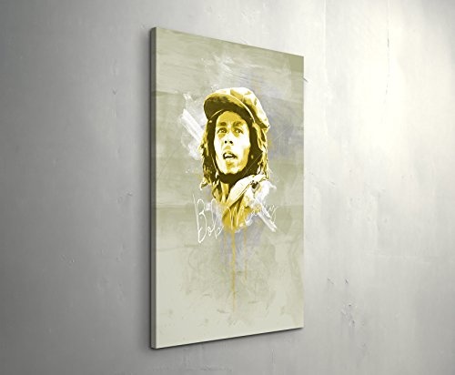 Bob Marley III 90x60cm Paul Sinus Art Splash Art Wandbild auf Leinwand color