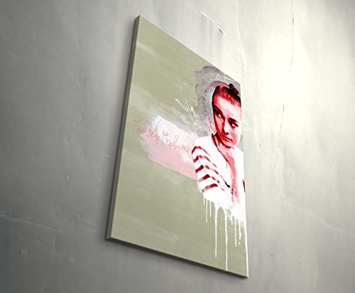 Audrey Hepburn 90x60cm Paul Sinus Art Splash Art Wandbild auf Leinwand color