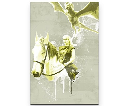 Daenerys Targaryen 90x60cm Paul Sinus Art Splash Art Wandbild auf Leinwand color