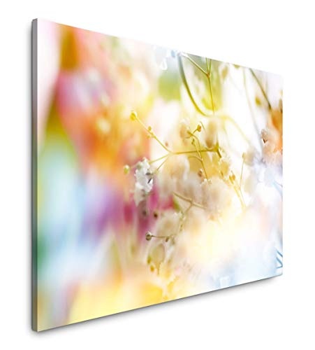 Paul Sinus Art zarte Blüten in Pastell 100 x 70 cm Inspirierende Fotokunst in Museums-Qualität für Ihr Zuhause als Wandbild auf Leinwand in