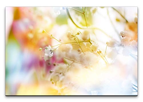 Paul Sinus Art zarte Blüten in Pastell 100 x 70 cm Inspirierende Fotokunst in Museums-Qualität für Ihr Zuhause als Wandbild auf Leinwand in