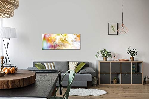 Paul Sinus Art GmbH zarte Blüten in Pastell 120x 50cm Panorama Leinwand Bild XXL Format Wandbilder Wohnzimmer Wohnung Deko Kunstdrucke