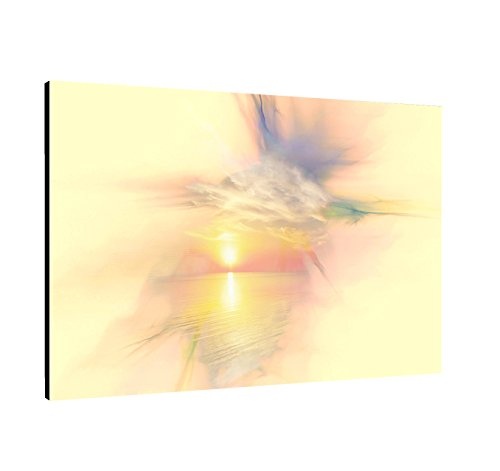 Bild auf Leinwand Abstrakt310_60x80cm Pastell Sonnenuntergang Abstraktes Motiv einteiliges Dekobild Kunstdruck auf Keilrahmen