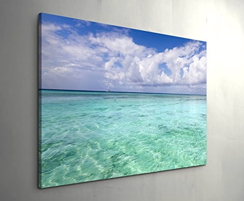 Paul Sinus Art Leinwandbilder | Bilder Leinwand 120x80cm Türkises Meer Bei Einer Tropischen Insel
